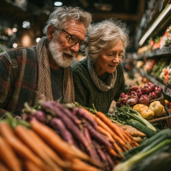 Літня жінка з тарілкою корисного салату